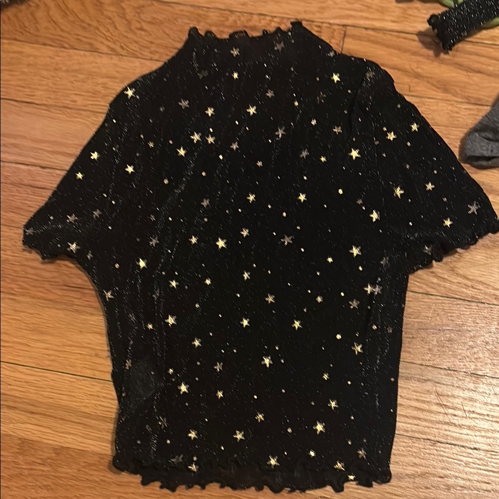 Black Starry Women's Mesh Top